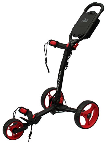 Axglo TriLite 3-Wheel Push Golf Trolley Black/Red + 2 Free Accessories by Axglo Cover