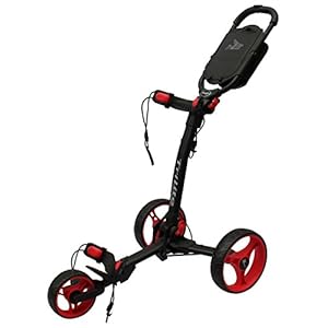 Axglo TriLite 3-Wheel Push Golf Trolley Black/Red + 2 Free A