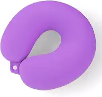 Almofada de Pescoço Travesseiro Cervical Ergonômico para Viagem Micropartículas Descanso (Lilás)