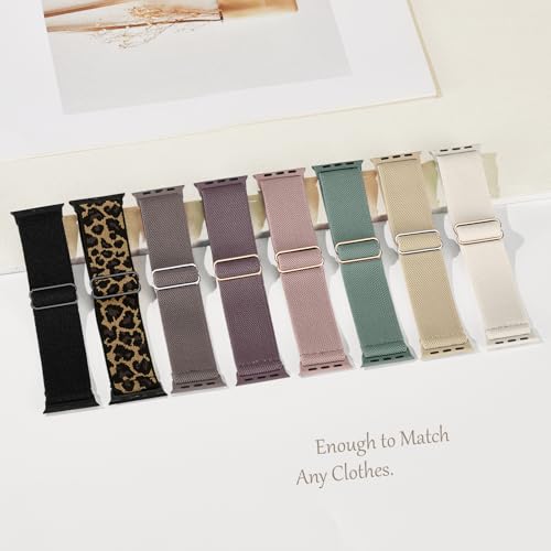 Image of 8 Pack Stretchy Solo Loop Band Compatible with Apple Watch Bands Women Men