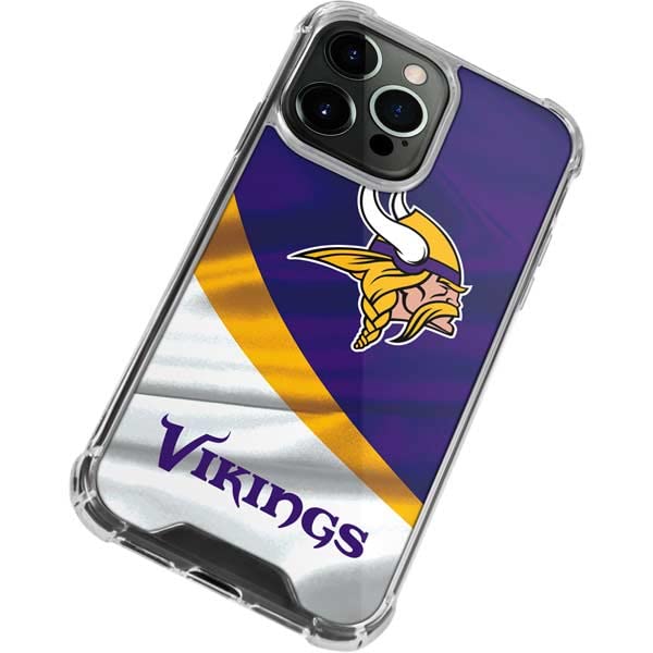 Skinit Clear Phone Case Compatible with iPhone 14 Pro - Officially Licensed NFL Minnesota Vikings Design
