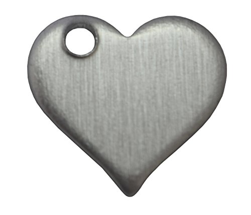 RMP Stamping Blanks, 1/2 Inch Heart with Top Left Hole, Aluminum 0.063 Inch (14 Ga.) - 50 Pack