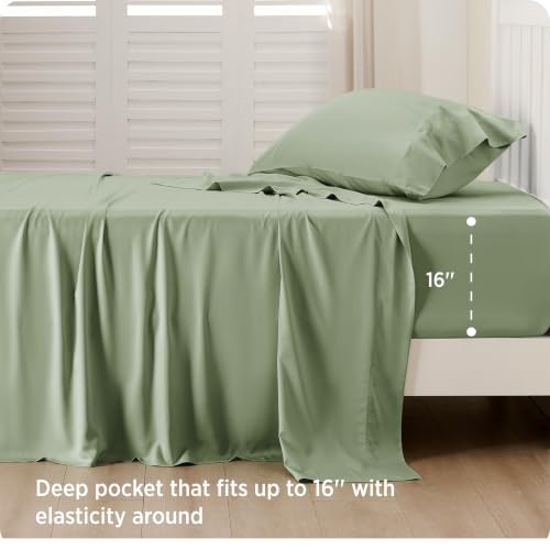 Image of Bedsure PureWoven 100% Rayon Derived from Bamboo, Twin Bed Sheets, 3 Pieces