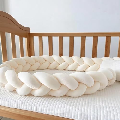GYCS Trenza Almohada De Serpiente De Nudo Parachoques Anticolisión Chichonera Cuna Adecuado Cojín Protección contra Caídas Cojines Cama Decorativos Alfombra Anticolisión,A02,100cm