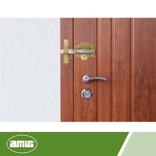 Amig, Door Security Bolt Surface Mounted Lock with Round Cylinder Inside and Outside Mod. 4, Key Lock, 105 x 170 mm - Image 2
