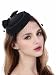 Zivyes Fascinator Hats for Women Pillbox Hat with Veil Headband and a Forked Clip Tea Party Headwear (A10-Black)