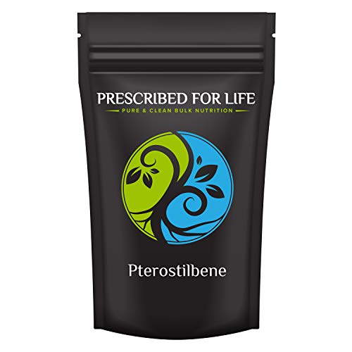 Prescribed for Life Pterostilbene Powder | Dimethylated Derivative of Resveratrol | Weight Management | Brain and Heart Health | Natural, Gluten Free, Vegan, Non-GMO, 1 oz (28.35 g)