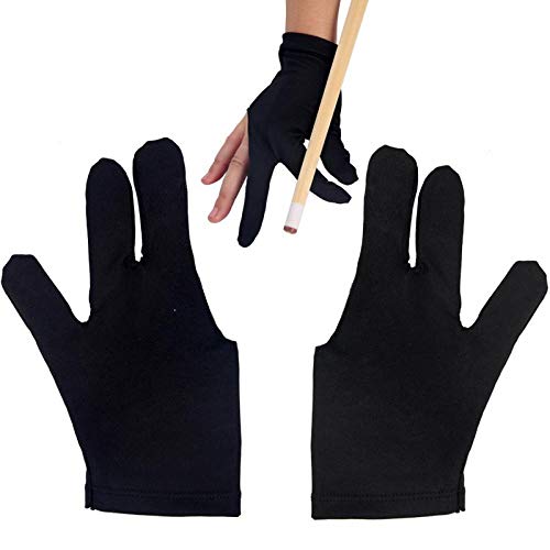 image for ORNOOU 10 Pieces Sports Billiard Glove Soft Quick-Dry 3 Fingers Show P