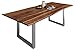 Produktbild SAM Esszimmertisch 240x100 cm Milo, echte Baumkante, nussbaumfarben, massiver Esstisch aus Akazienholz, Metallbeine Silber, Baumkantentisch