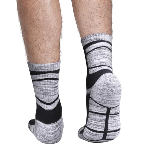 Mens Socks Breathable Wicking Work Socks Thick Cotton Cushioned Hiking Walking Safety Boot Sock For Men, 5 Pairs4