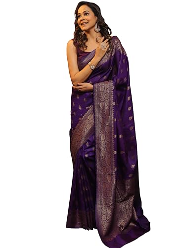 Image of Sugathari Women's Banarasi Saree Pure Kanjivaram Silk Saree Soft new ladies 2025 Design Wear Pattu Sarees Sadi Party Sari collections With Blouse Piece (San Pari-223)