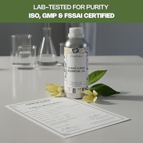 Image of VedaOils Ylang Ylang Essential Oil 100ml | Pure & Natural Aroma Oil for Home Fragrance | For Diffusers, Candles, Meditation & Aromatherapy | Supports Hair & Skin Care | Premium Ylang Ylang Oil