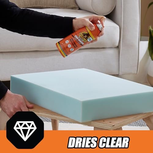 Gorilla Heavy Duty Spray Adhesive, 400ml – Fast Drying, High Strength Mist Spray that Dries Clear | Permanently Bonds Wood, Metal, Fabric, Glass, Leather, Stone, Ceramics & More