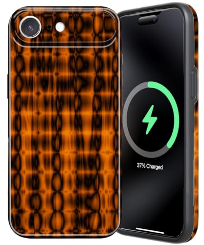 OTTARTAKS for iPhone 17e 16e Case Brown Amber Tortoise Shell Phone Case for Women Men - Compatible with MagSafe - Camera Protection Shockproof Slim TPU and Hard PC Protective Magnetic Cover