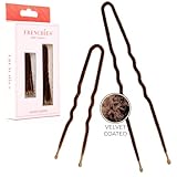 Frenchies Ultra Flocked Extra Soft French Twist Hair Pins: The French Hair Pins for Buns, Updo Hairstyles, Hair Extensions + Wigs - 20 Count Brown