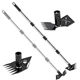 WUEURU Weed Puller Tool with Long Handle,2-in-1 Heavy-Duty Weed Rake-60 Adjustable,Handle Hoe Garden Tools for Planting,Loosening Soil,Patio,Yard, Garden and Lawn