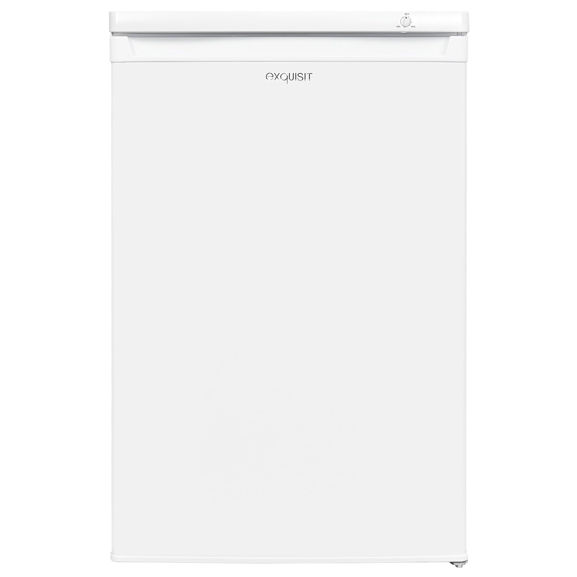 Exquisit GS80-040E Gefrierschrank - Standgerät mit 91 l Volumen, Weiß | Kompakter Tiefkühlschrank mit 3 Schubladen, 4-Sterne Gefrierleistung und wechselbarem Türanschlag - Ideal für kleine Küchen