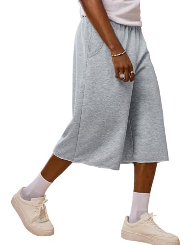 CLOAKA Kurze Hosen Herren Sommer Baumwolle Baggy 3/4 Hose Herren Shorts Stretch Casual Streetwear Freizeithose Kurz mit Kordelzug
