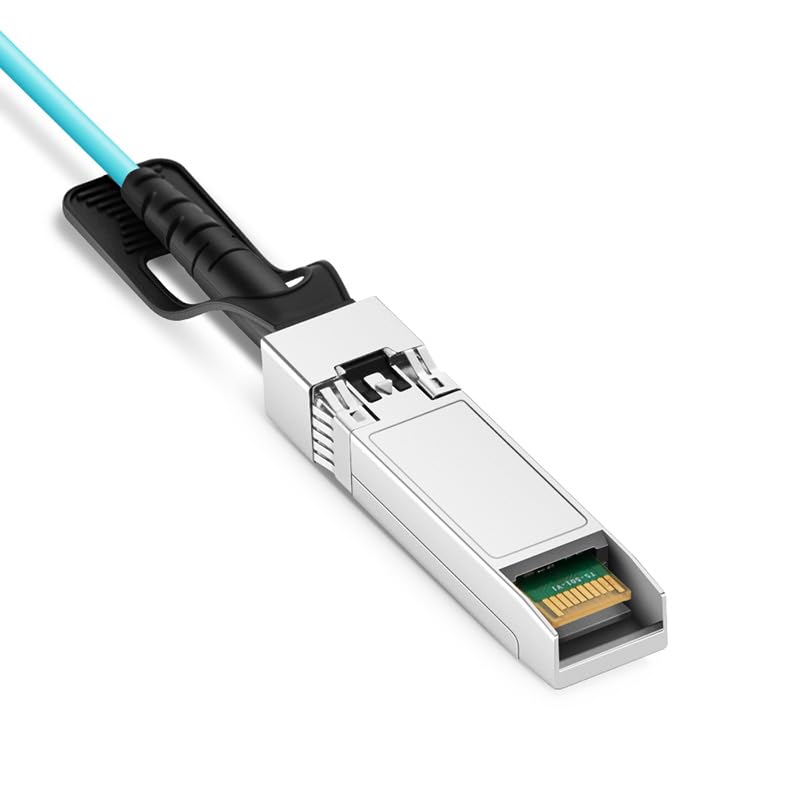 50M - Wzmocniony kabel światłowodowy OM3 SFP+ do SFP+ AOC 10 Gb/s - Opancerzony przedłużek/podwiązka - Kompatybilny z Freebox Ultra i Switch SFP 10G AOC - 10 lat (Aqua, 50M)