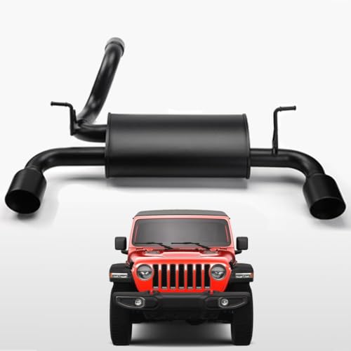 Ratzsdala JL01 Exhaust Muffler System, Fits Jeep Wrangler JL 2018-2024 - Stainless Steel, Black Finish - 2.5