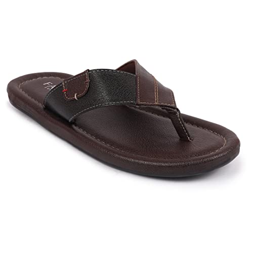 FAUSTO Men's Stitched Indoor Outdoor Thong Slipper Sandals (6-12 UK)