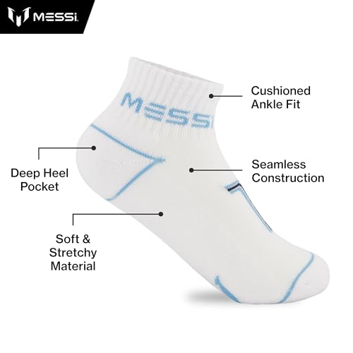 Image of Messi Boys' Lifestyle Ankle Socks, 6-pack, Soft & Stretchy, Comfortable