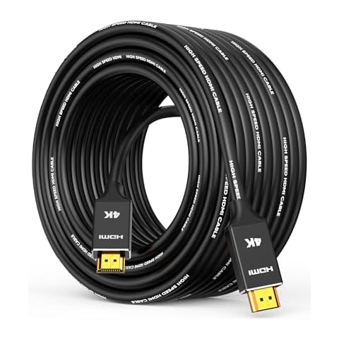 Capshi 4K Long HDMI Cable 50ft/15M, in-Wall CL3 Rated HDMI Cable 2.0 Support (HDR10 8/10bit 18Gbps HDCP2.2 ARC) High Speed HD Shielded Cord Compatible with Roku TV/Laptop/PC/HDTV Cover