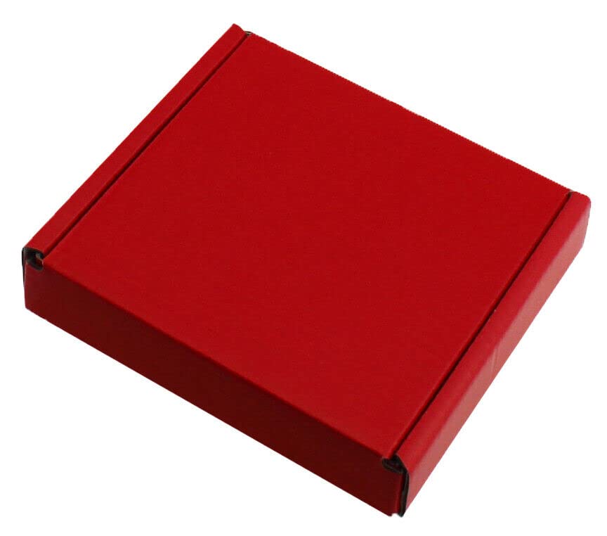 MEG4TEC 100 Pack Shipping Coloured Boxes Cardboard Large Letter PIP Mailing Gift Box (Red, MINI C7 (10cm x 10cm x 2cm))
