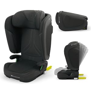 Kinderkraft UNITY2 I-size Kindersitz 100-150 cm, 15-36kg, Kinderautositz mit Isofix bis 12 Jahren, Sicherheitssystemen, leicht zu reinigen, atmungsaktives Material des Bezugs, Schwarz