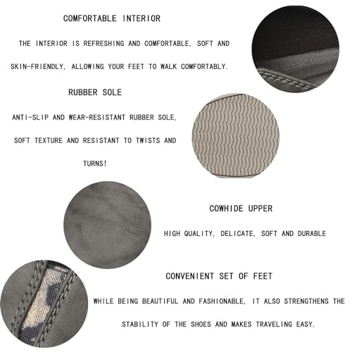 Men Cowhide Slip On Flat mule Shoes Summer Closed Round Toe Fashion Retro Backless Dress Loafers Shoes Comfortable Anti Slip Lightweight Moccasin Half Slides4