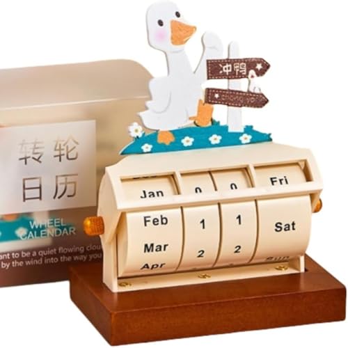Xiraivke回転式 万年カレンダー 木製 卓上 おしゃれ 北欧 インテリア シンプルデザイン インスピレーションホイール パーペチュアルカレンダー デスクトップクリエイティブカレンダーオーナメント イン高見え漫画デスクカレンダーオーナメント