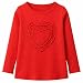 Ipuang Big Girls' Heart-shaped Long Sleeve T-Shirt 10 Red