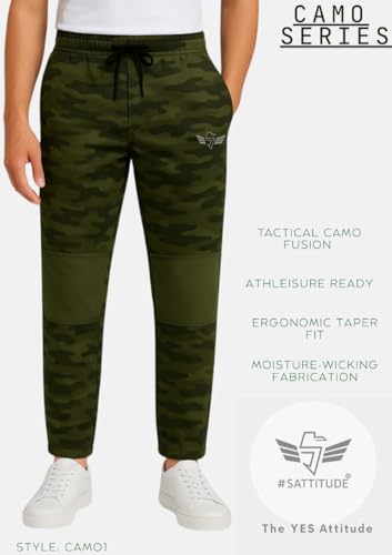 Image of Men's Spandex Polyester Track Pants | Stretchable Dry-Fit Activewear Bottoms for Gym, Running, Training & Sports | Lightweight Elastic Waist Straight Fit Trackpant for Men