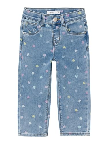 Name IT Mädchen Nmfbella Mom Shaped Jeans 3555-On Noos, Medium Blue Denim, 80 EU