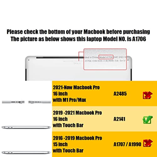 Se7enline Compatible with 2020-2024 MacBook Pro 13 inch Keyboard Cover M1 M2 A2338/A2289/A2251 & 2019-2021 MacBook Pro 16 inch Keyboard A2141 Ultra Thin TPU Protector, Transparent/Clear