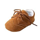 Enteer Baby Boys Shoes Lace up Prewalker Sneakers First Walker Shoes Newborn Crib Shoes Dark Brown U