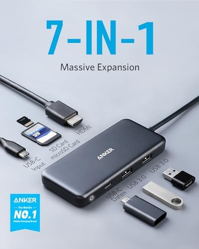 Anker USB C Hub, 7-in-1 Multi-Port USBC Hub, 4K HDMI USB-C Adapter - 1