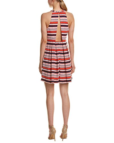 Kensie Women's Sandbox Stripes Dress, Hot Lava Combo, L