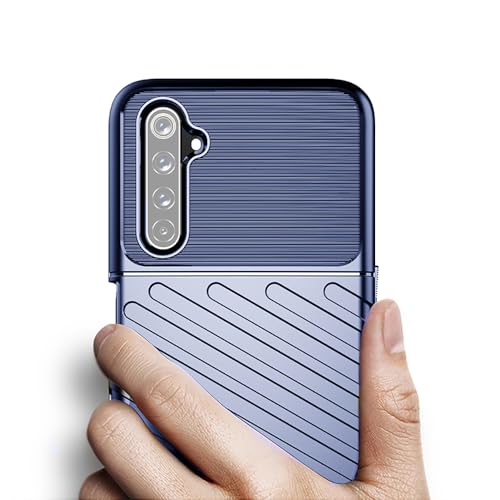 Image of Shockproof Back Cover Case for Realme 6 4G / 6i 4G | 360 Degree Protection | Protective Design | Anti-Scratch Tough Slim TPU Case for Realme 6 4G / 6i 4G (Blue)