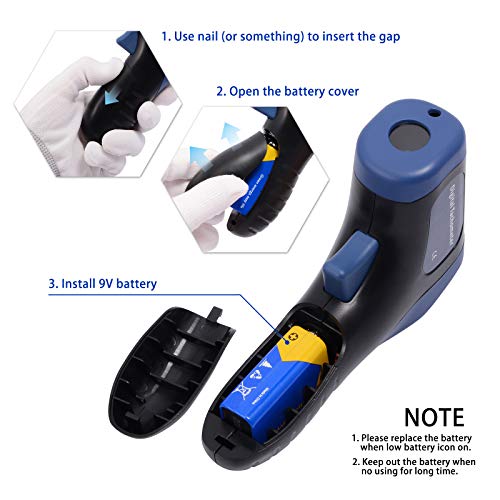 Ehdis Digital Lcd Photo Tachometer Non-Contact Rpm Meter Motor Speed Gauge Gun Style Includes 10 Reflective Tapes #TOP5