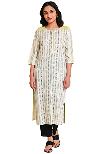 Kurta régulière en viscose W for Woman écru à imprimé graphique élégant