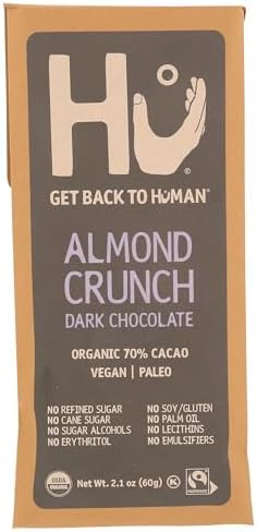 Hu Kitchen, Bar Chocolate Dark Almond Crunch Organic, 2.1 Ounce