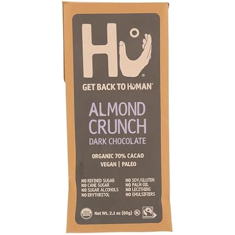 HU KITCHEN Organic Almond Crunch Dark Chocolate Bar, 2.1 OZ Cover
