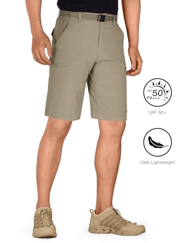 FREE SOLDIER Men's Outdoor Convertible Hiking Pants with Belt Lightweight Quick Dry Tactical Cargo Pants Nylon Spandex3