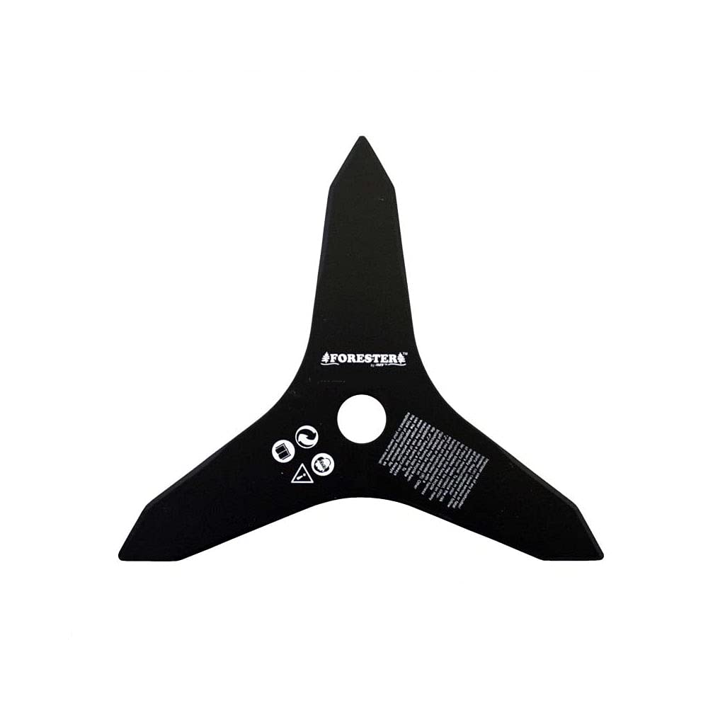 FORESTER 3T Brush Cutter Blade - Universal Replacement Trimmer Weed Eater Blades Brush Cutter Attachment Parts for Weedeater 3 Metal Tooth Brush Steel Cutting Blade 10 Inch Diameter X 1 Inch Arbor