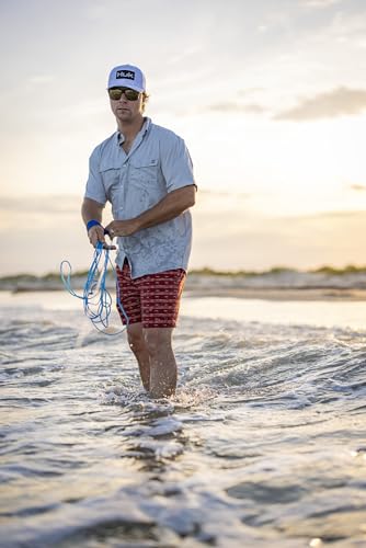 Image of HUK Men's Tide Point Kc Scott Original Artwork Short Sleeve Shirt, Fishing Button Down