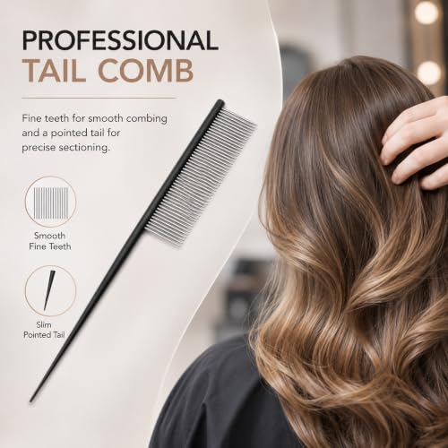 Peine de acero inoxidable para peinar y dividir cabello miniatura 4