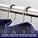 2LB Depot Wide Shower Curtain Rings/Hooks Set, Decorative Brushed Satin Nickel Finish, Easy Glide Rollers,100% Rustproof Stainless Steel, Set of 12 Rings for Shower Rods. Rust Proof Bathroom Hooks