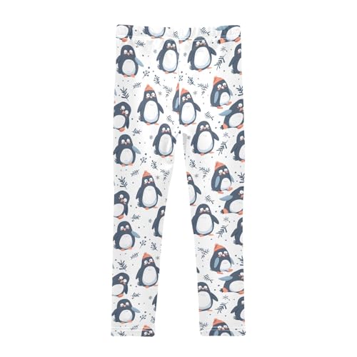 Cute Penguins Seamless Girls Leggings Kids Yoga Pants Athletic Tights Pants 4-10 Years2