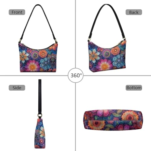 Image of Handbag for Women Leather Underam Shoulder Bag with Zipper Fashion Work Purse Waterproof Travel Wallet